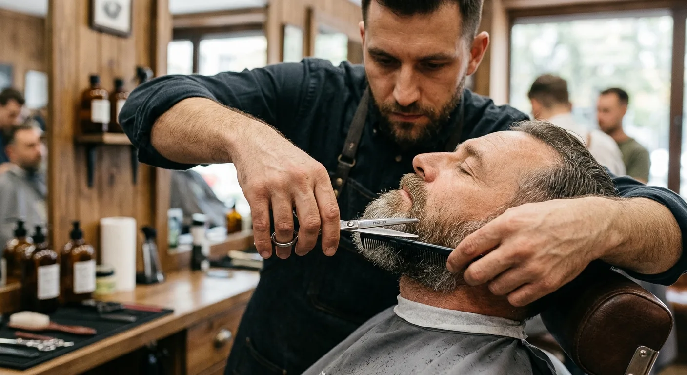 Baard bijwerken met schaar